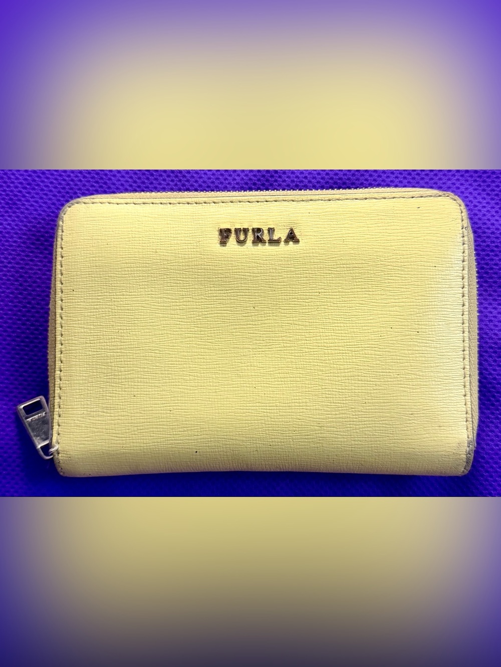 Furla Lemon Saffiano Leather Wallet with Gold Logo